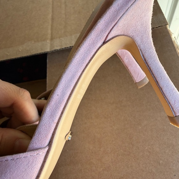 Tony Bianco Pink Suede Mule Heels Bow Grommet Pointed Toe Pumps - Picture 10 of 10